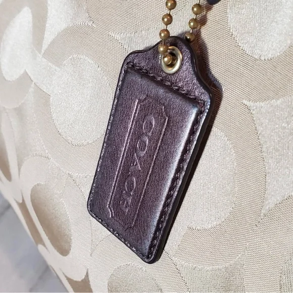 Coach Mia Op Art Beige Gold Shoulder Bag 15758 - Picture 7 of 16